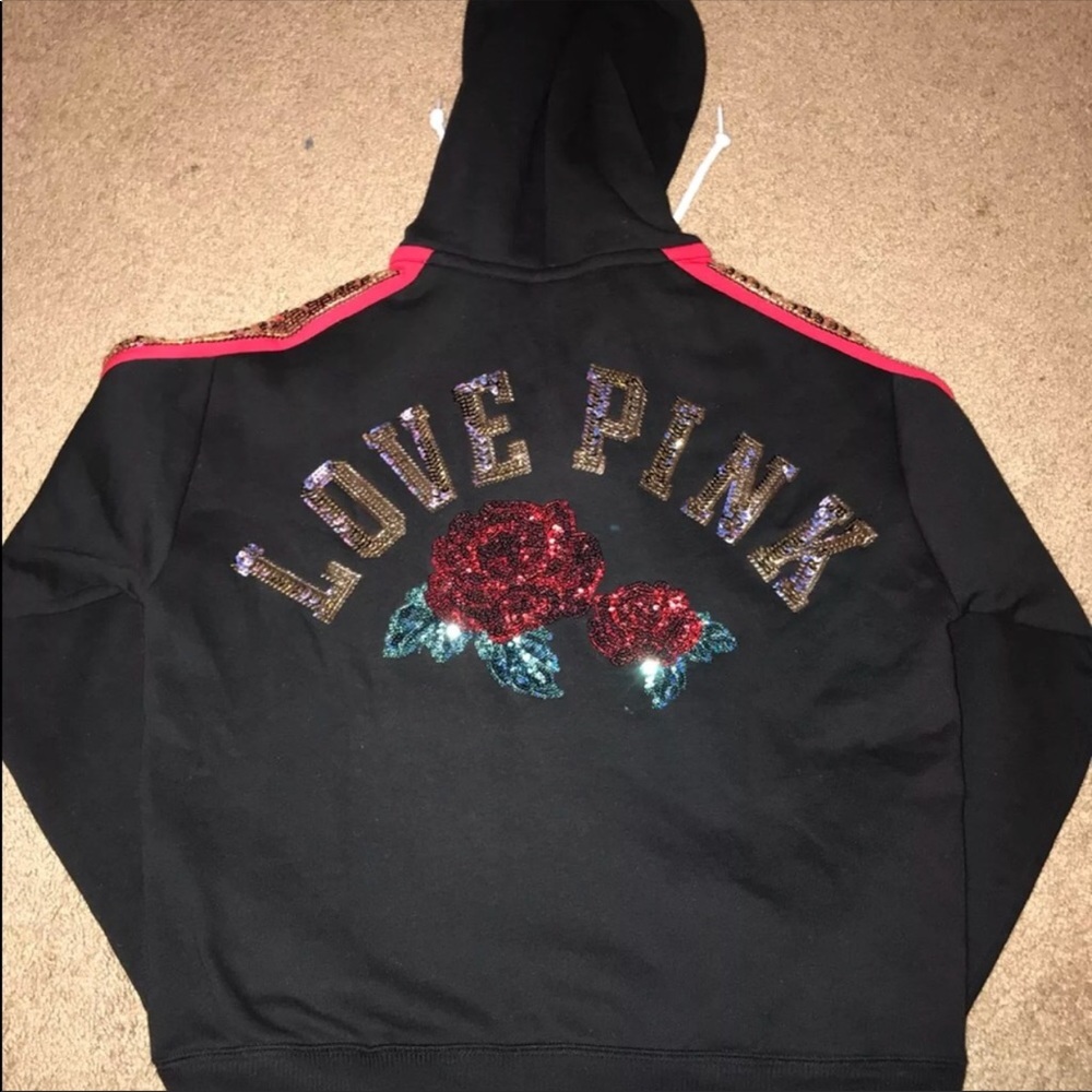 Nwt bling rose pink hoodie